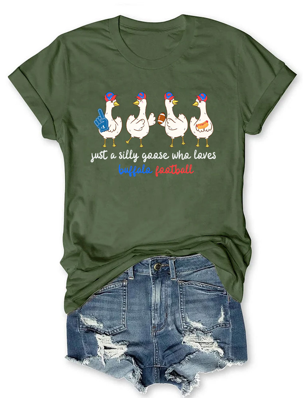 Silly Goose Buffalo Game Day Football T-Shirt
