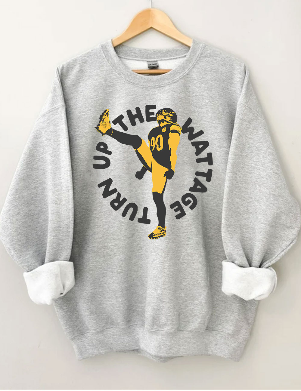 Pittsburgh Steelers TJ Watt - Turn up the Wattage Football Sweatshirt
