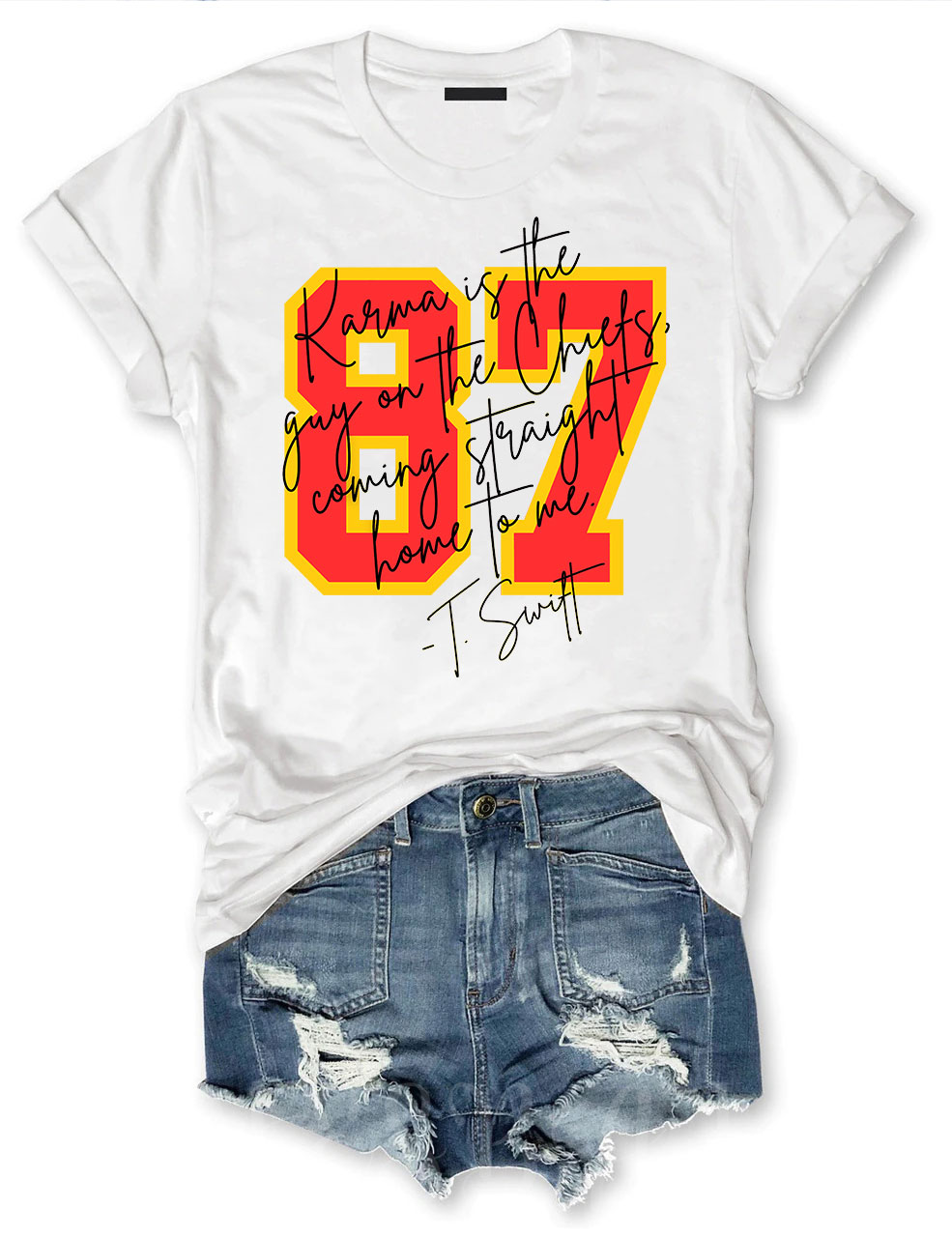 Karma is the guy on the chiefs T-Shirt