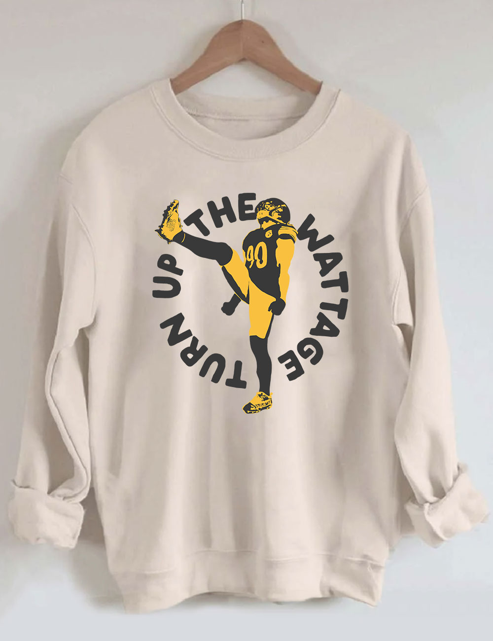 Pittsburgh Steelers TJ Watt - Turn up the Wattage Football Sweatshirt