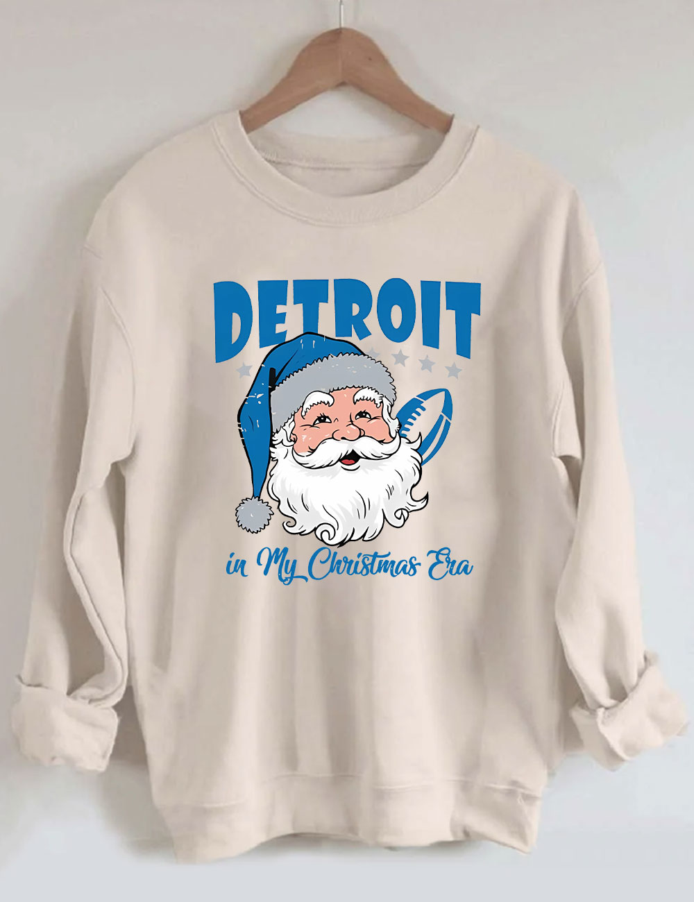Vintage Detroit Football In My Christmas Era Sweatshirt
