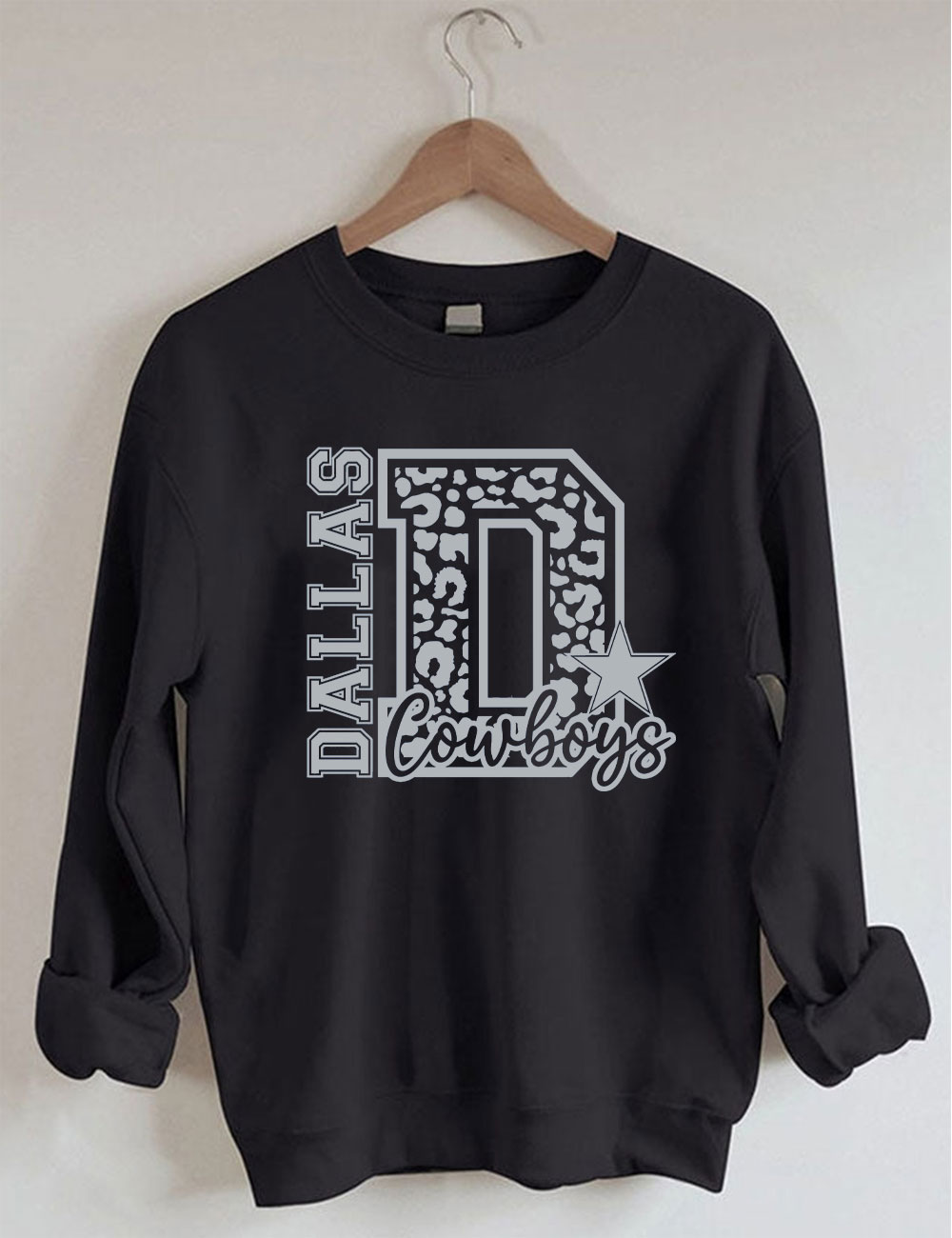 Leopard Cowboys Star Football Sweatshirt