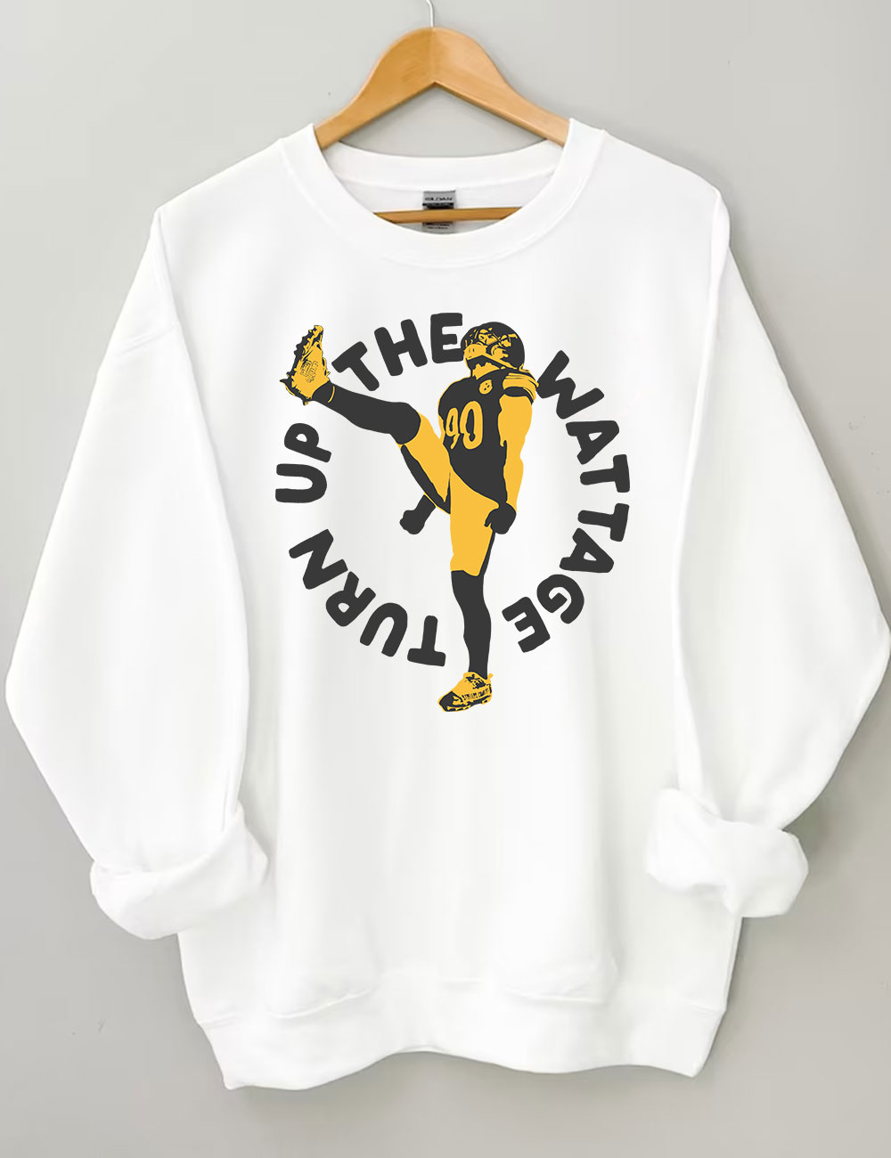 Pittsburgh Steelers TJ Watt - Turn up the Wattage Football Sweatshirt