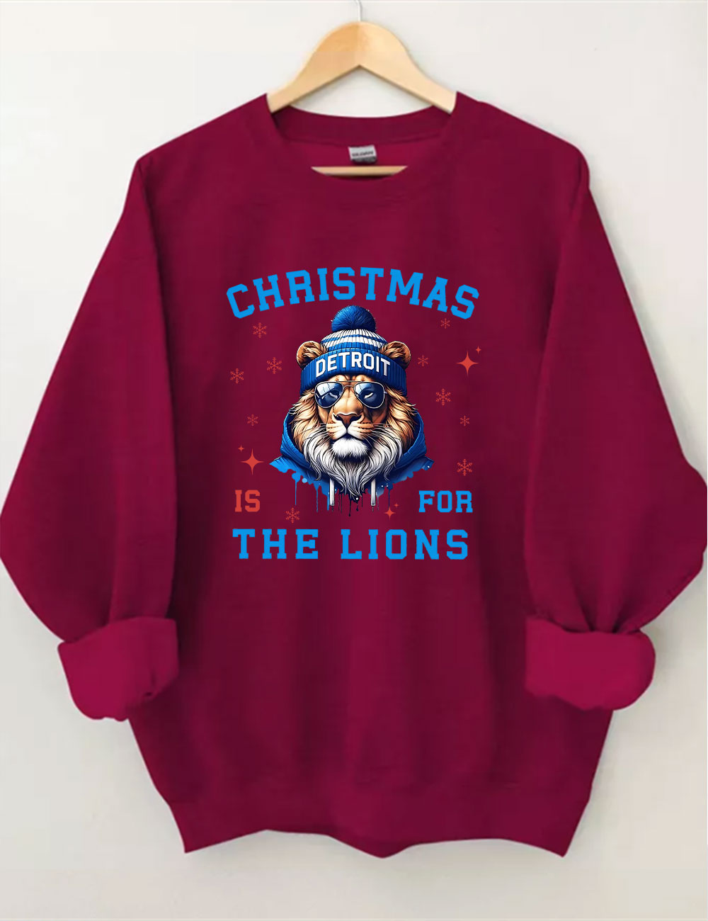 Detroit Christmas Santa Football Sweatshirt