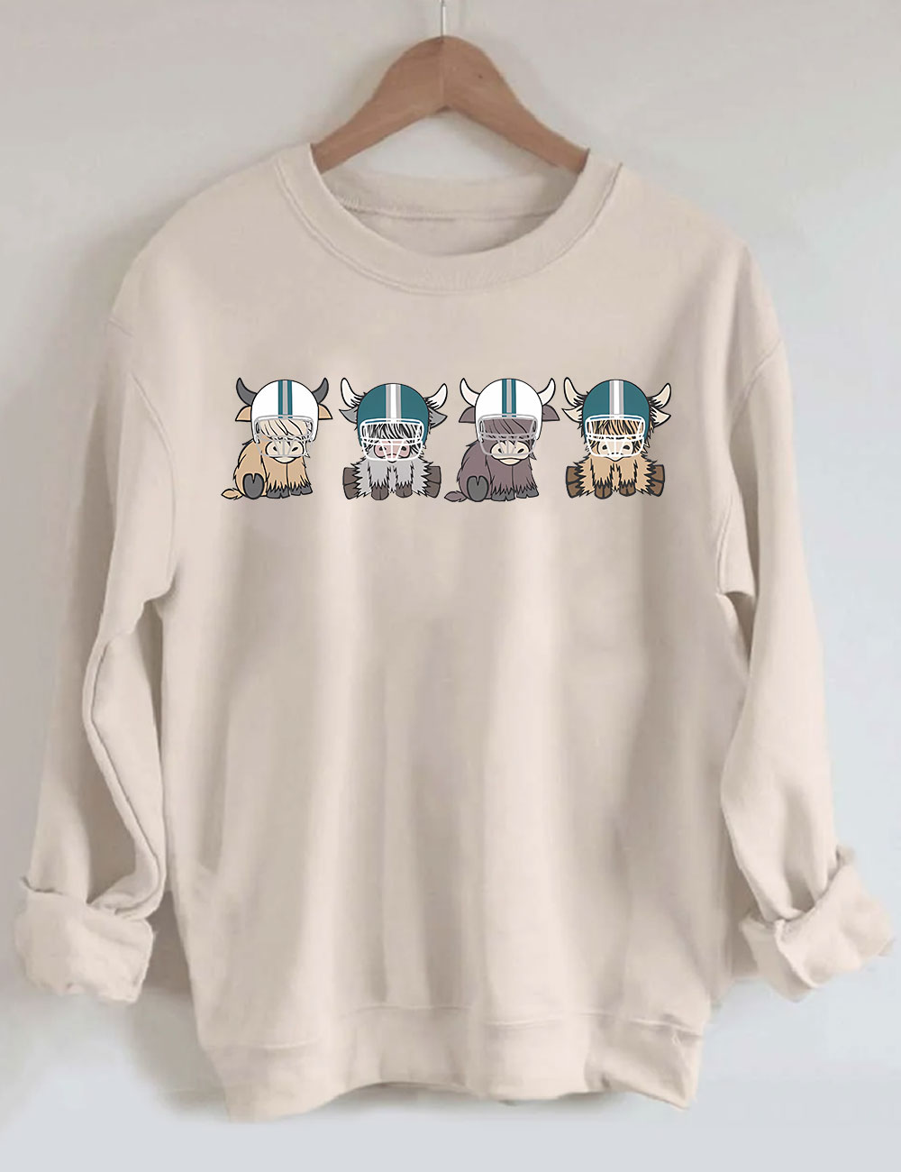 Philadelphia Highland Cow Football Sweatshirt