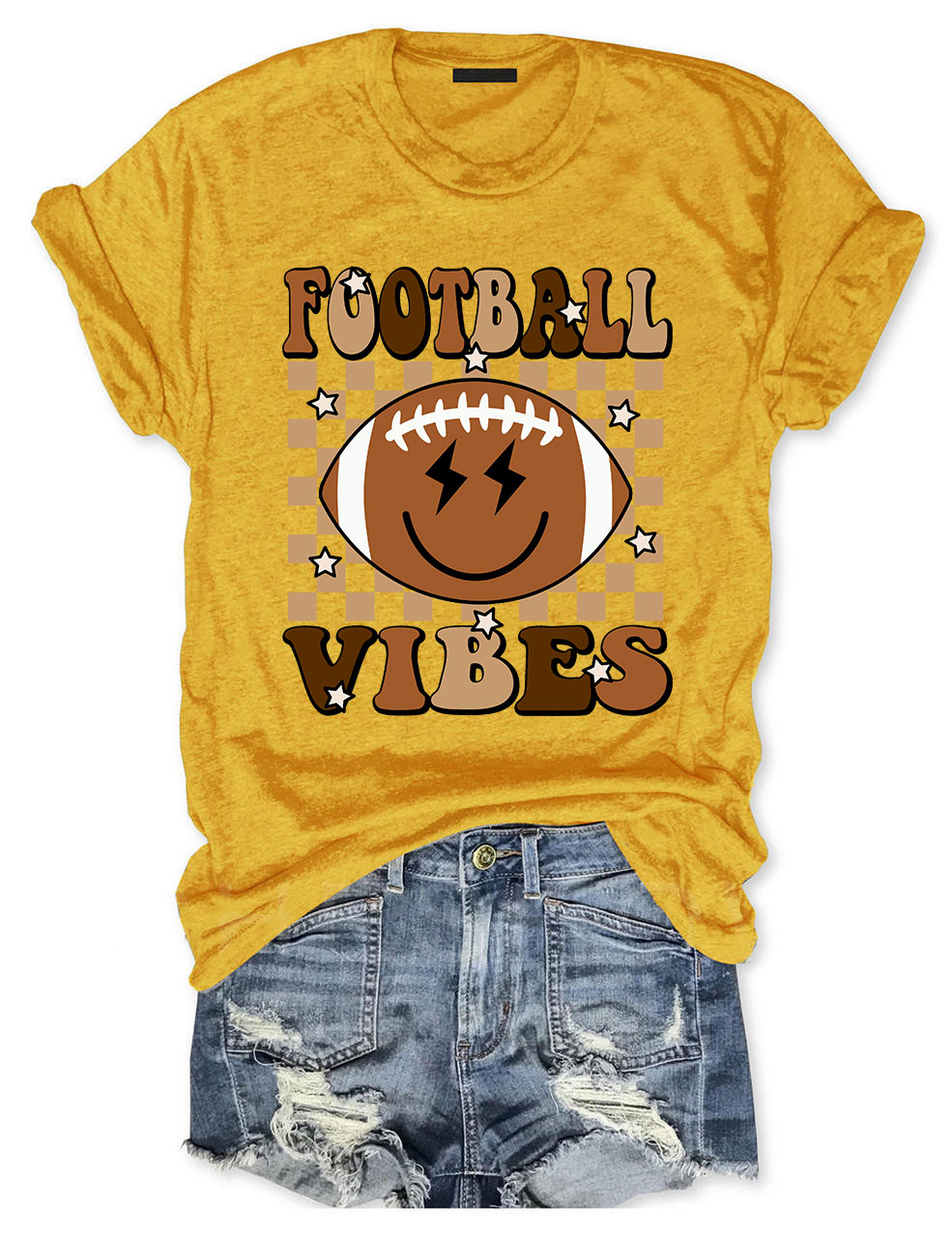 Smile Happy Face Football Vibes T-Shirt