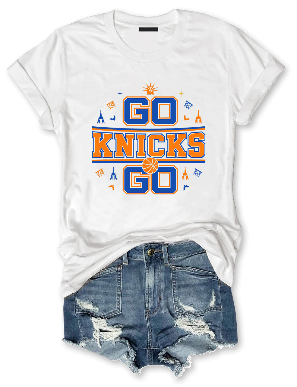 Go Knicks Basketball Team Funny Basketball T-shirt