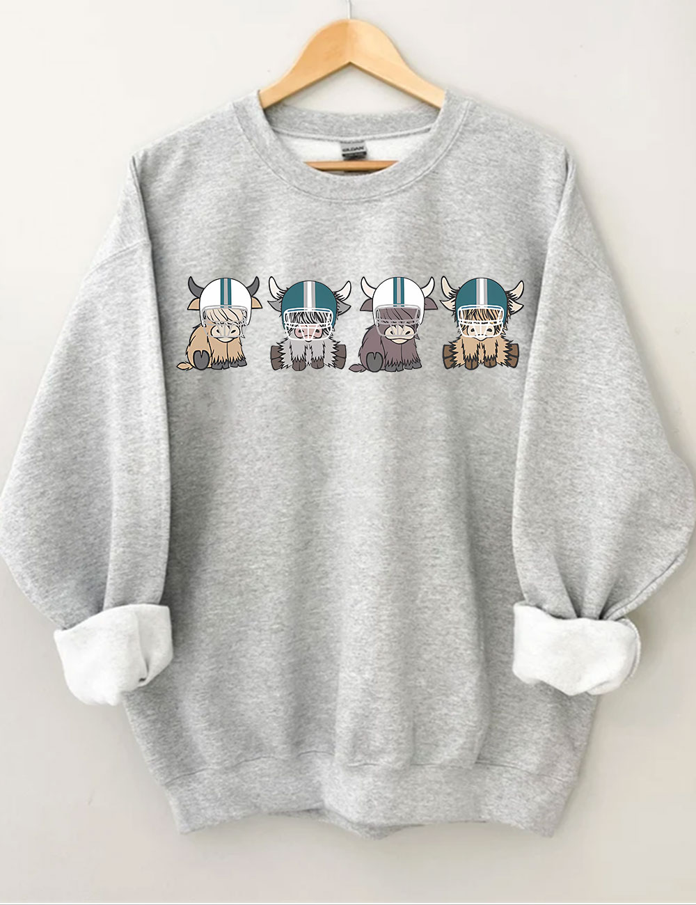 Philadelphia Highland Cow Football Sweatshirt