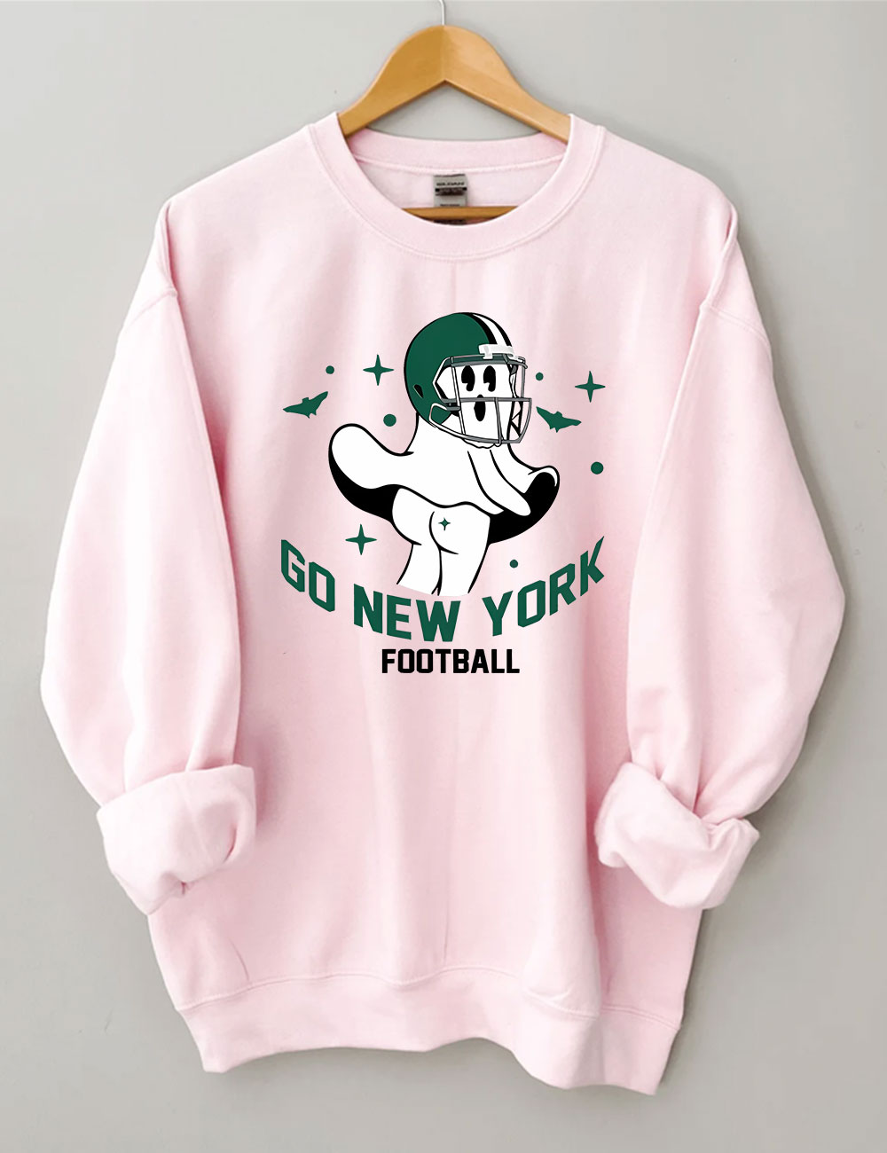 Go New York Green Team Football Funny Ghost Sweatshirt