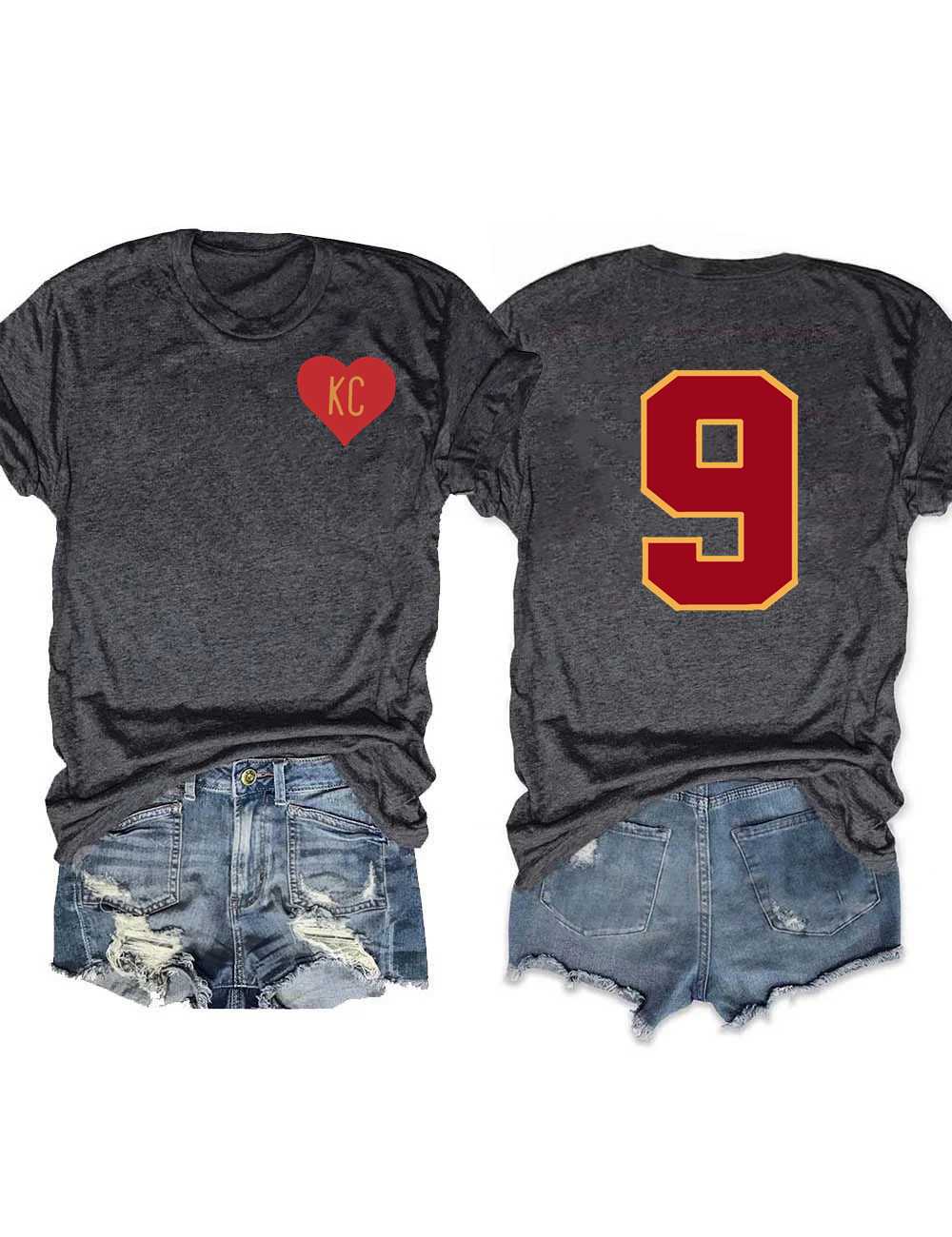 KC Heart Custom Number T-shirt