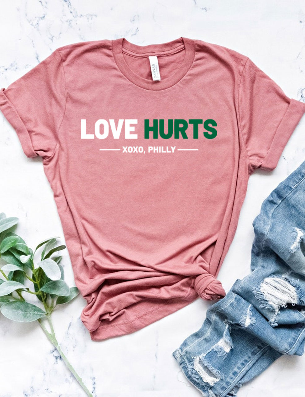 Love Hurts No One Like Us We Don't Care Eagles Football T-Shirt
