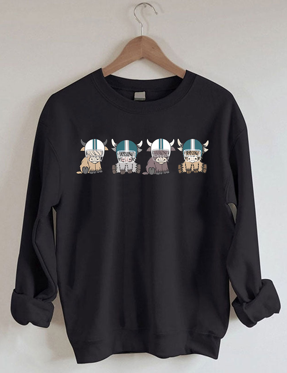 Philadelphia Highland Cow Football Sweatshirt