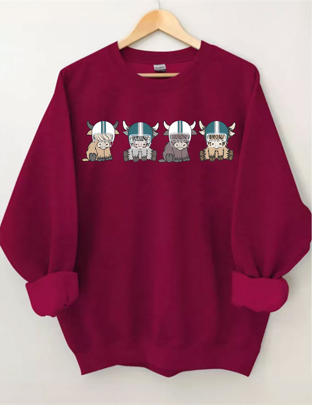 Philadelphia Highland Cow Football Sweatshirt