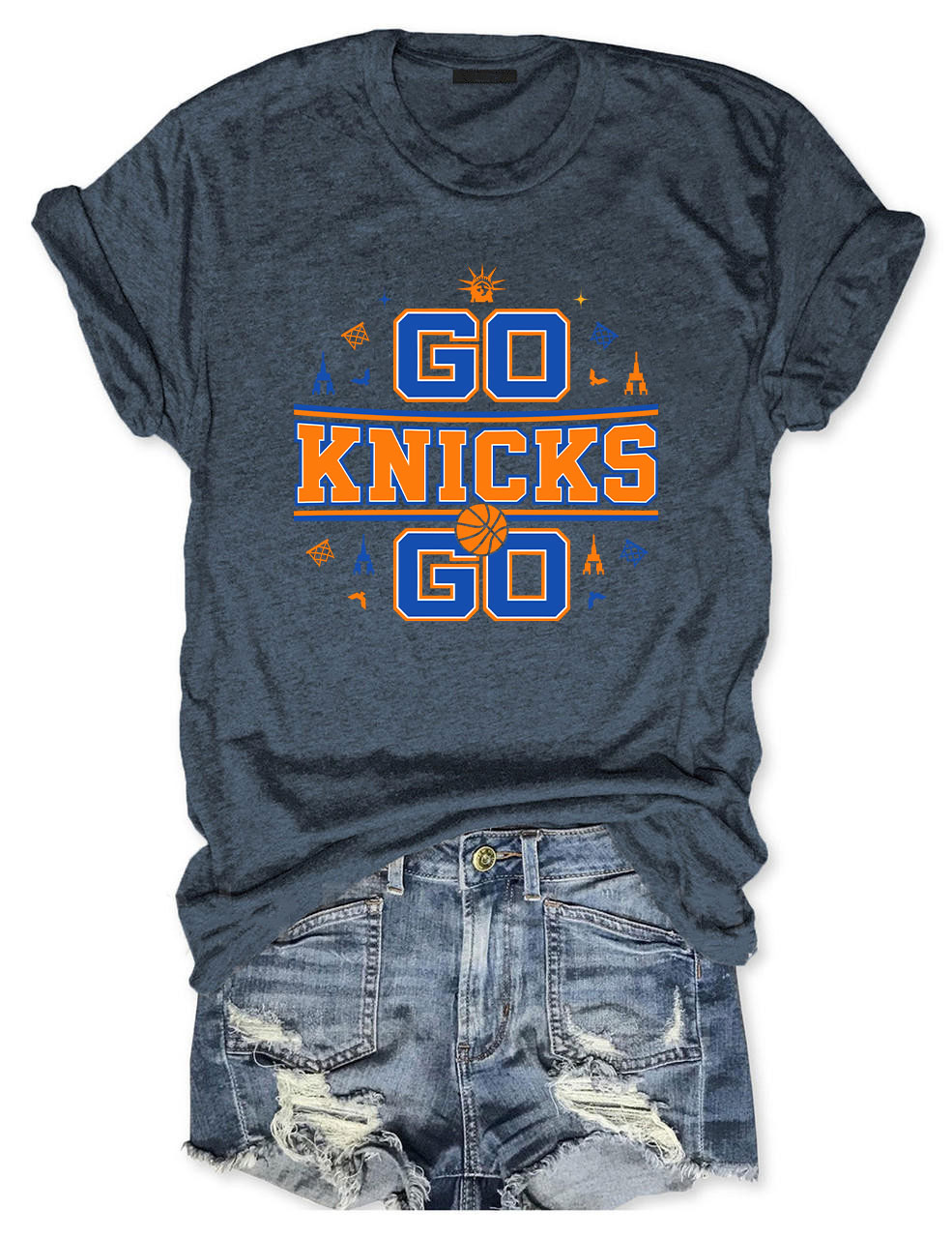 Go Knicks Basketball Team Funny Basketball T-shirt