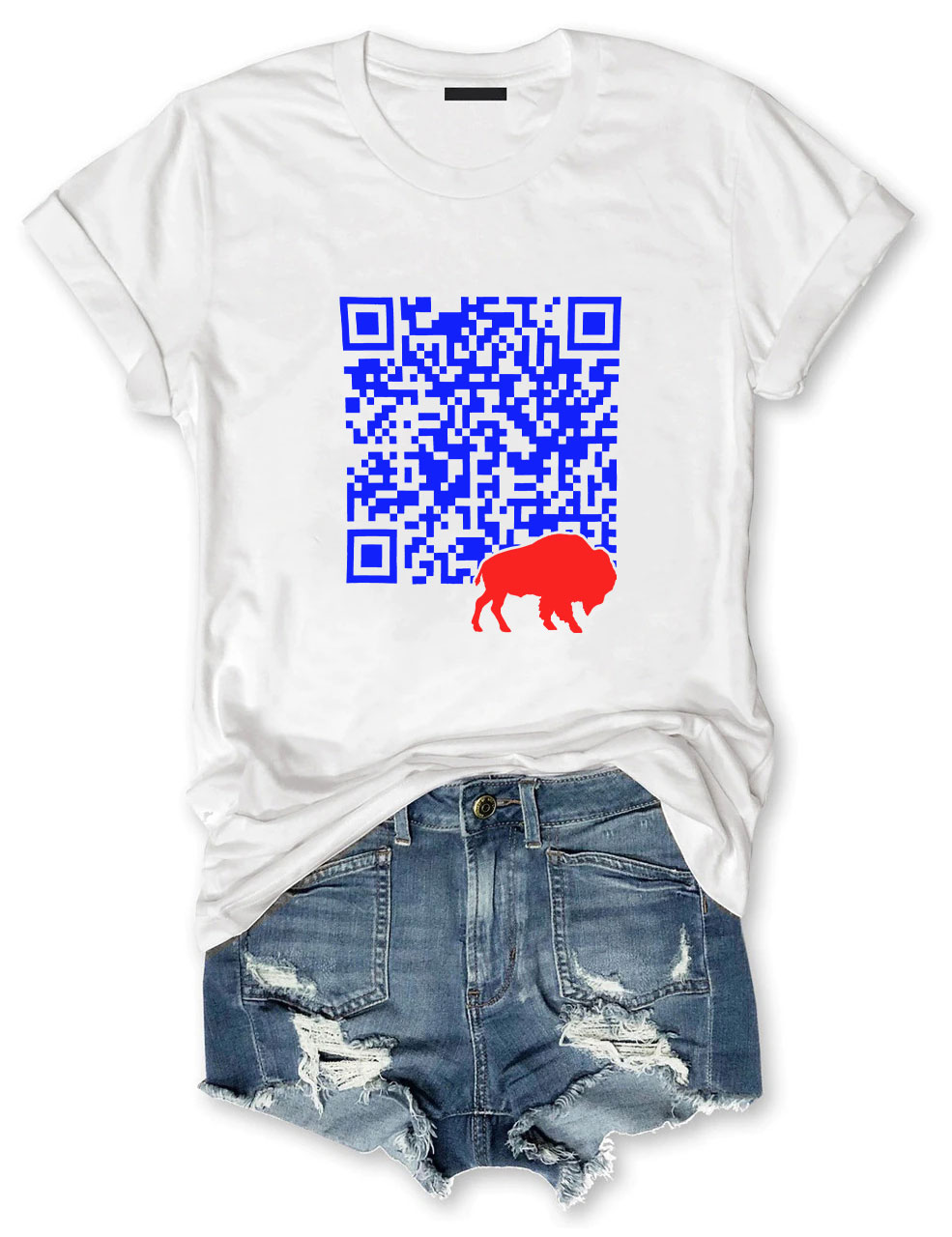 Shout QR Code Buffalo Funny T-Shirt