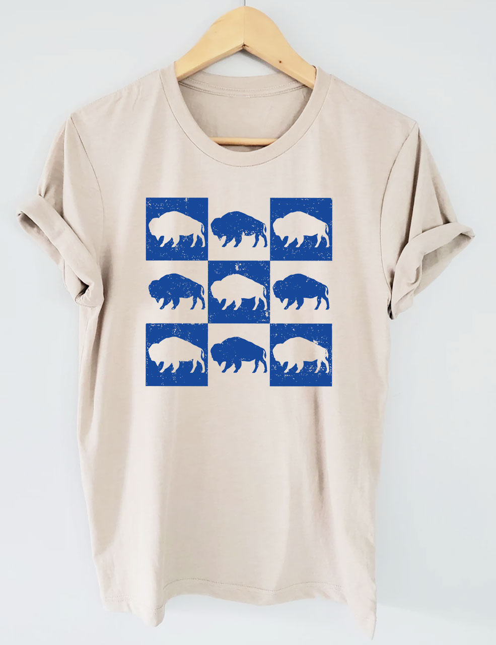 Boho Western Buffalo Funny Football T-Shirt