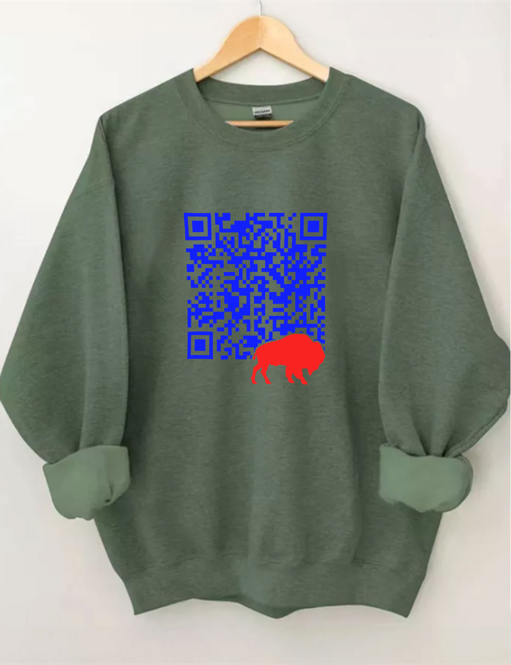 Shout QR Code Buffalo Funny Sweatshirt
