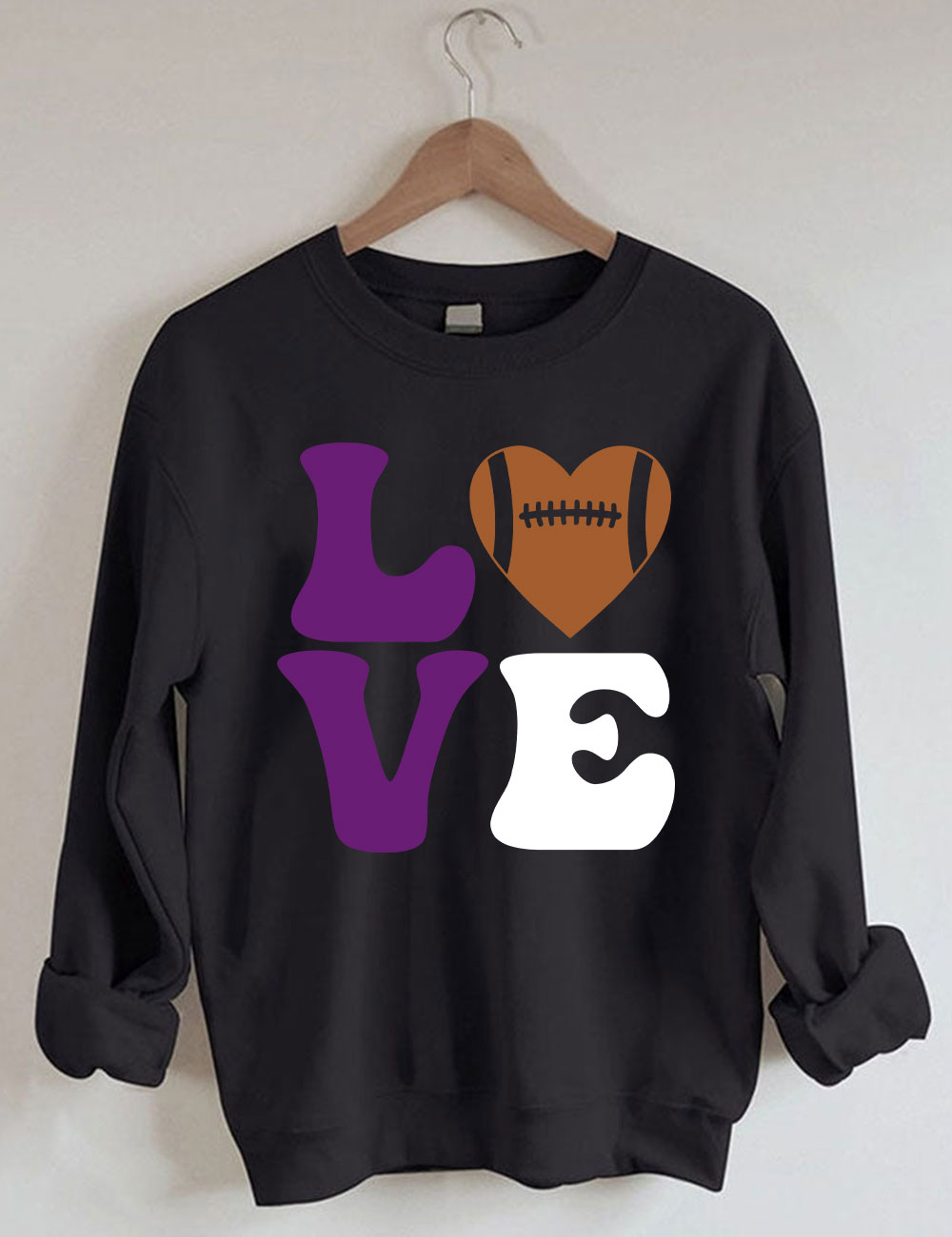 Love Ravens Football Sweatshirt