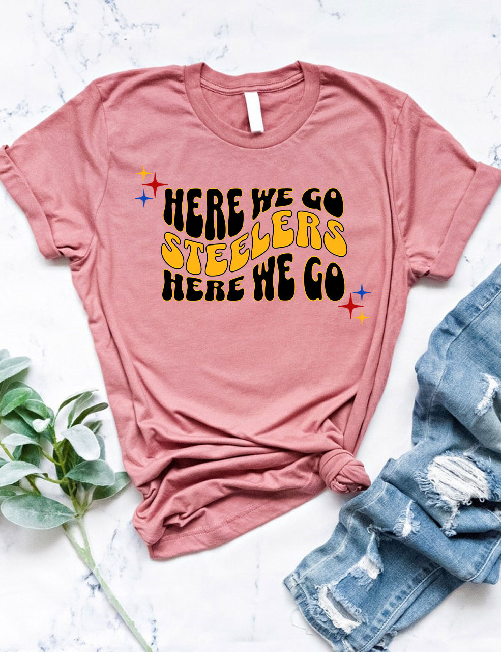 Here We Go Steelers Football T-Shirt