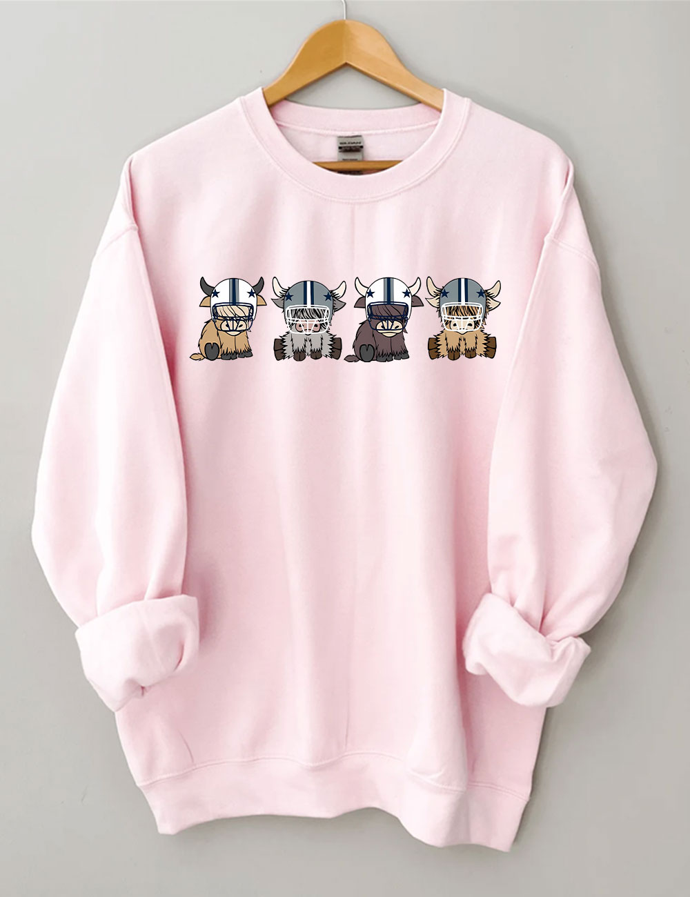 Dallas Highland Cow Football Sweatshirt