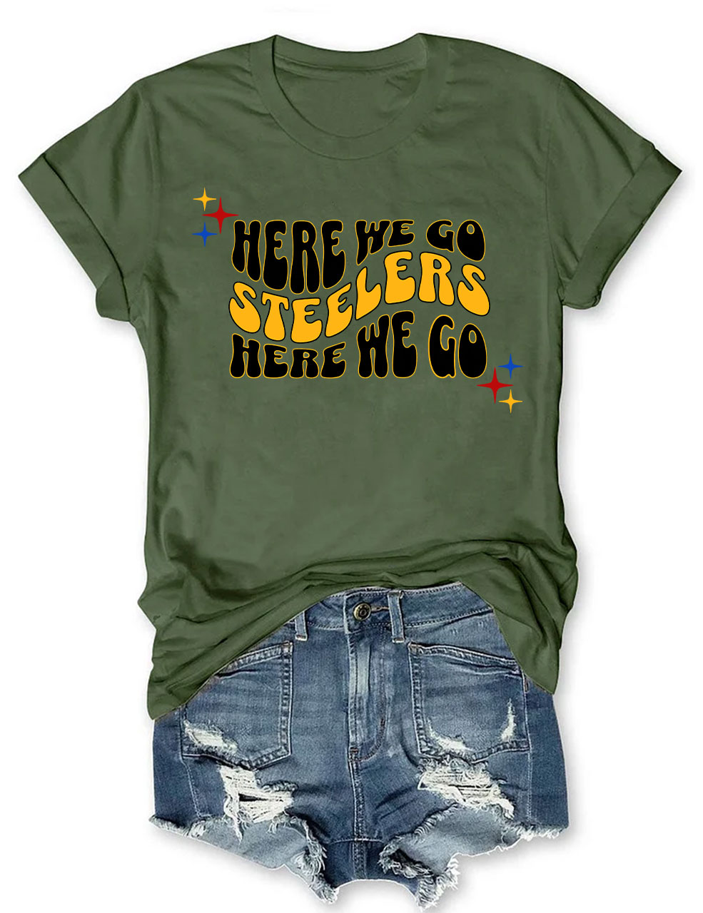 Here We Go Steelers Football T-Shirt