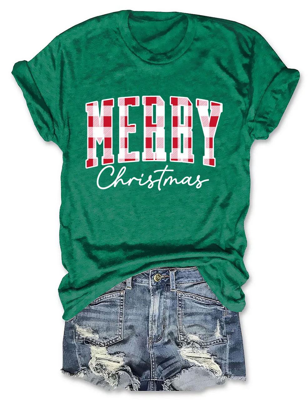 Buffalo Plaid Merry Christmas T-Shirt