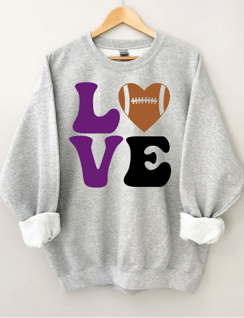 Love Ravens Football Sweatshirt