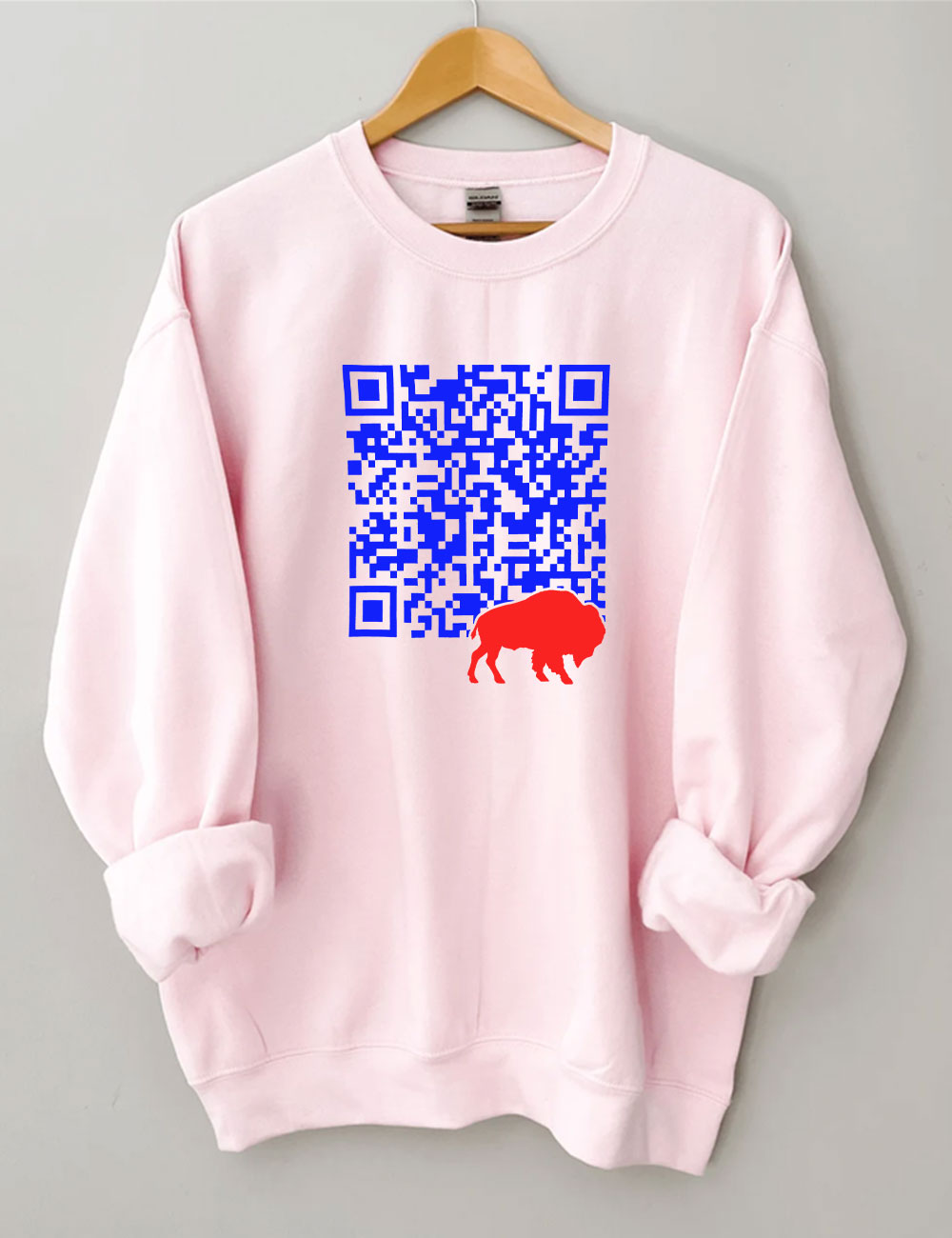Shout QR Code Buffalo Funny Sweatshirt