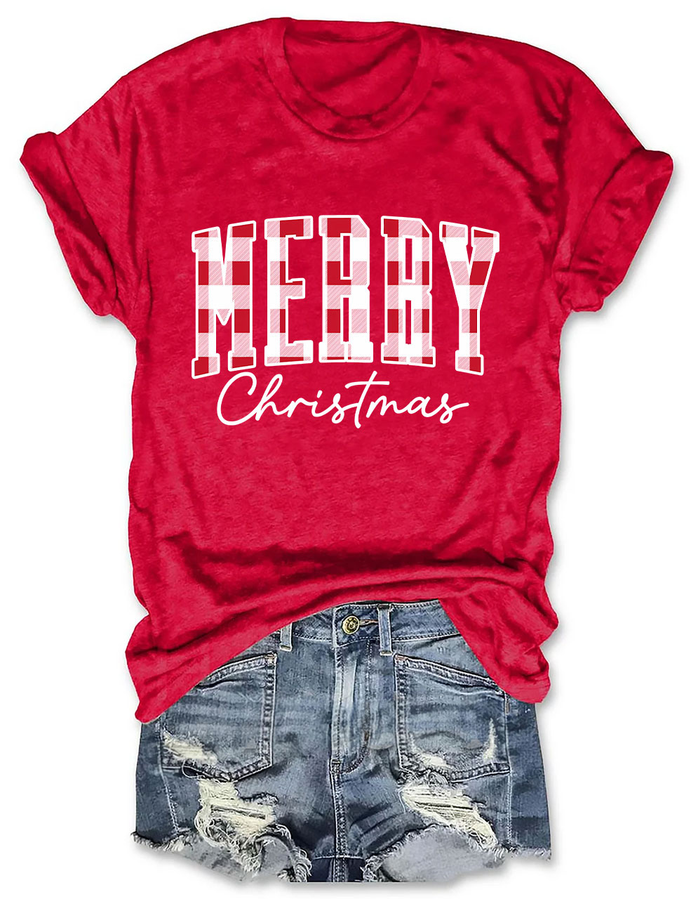 Buffalo Plaid Merry Christmas T-Shirt