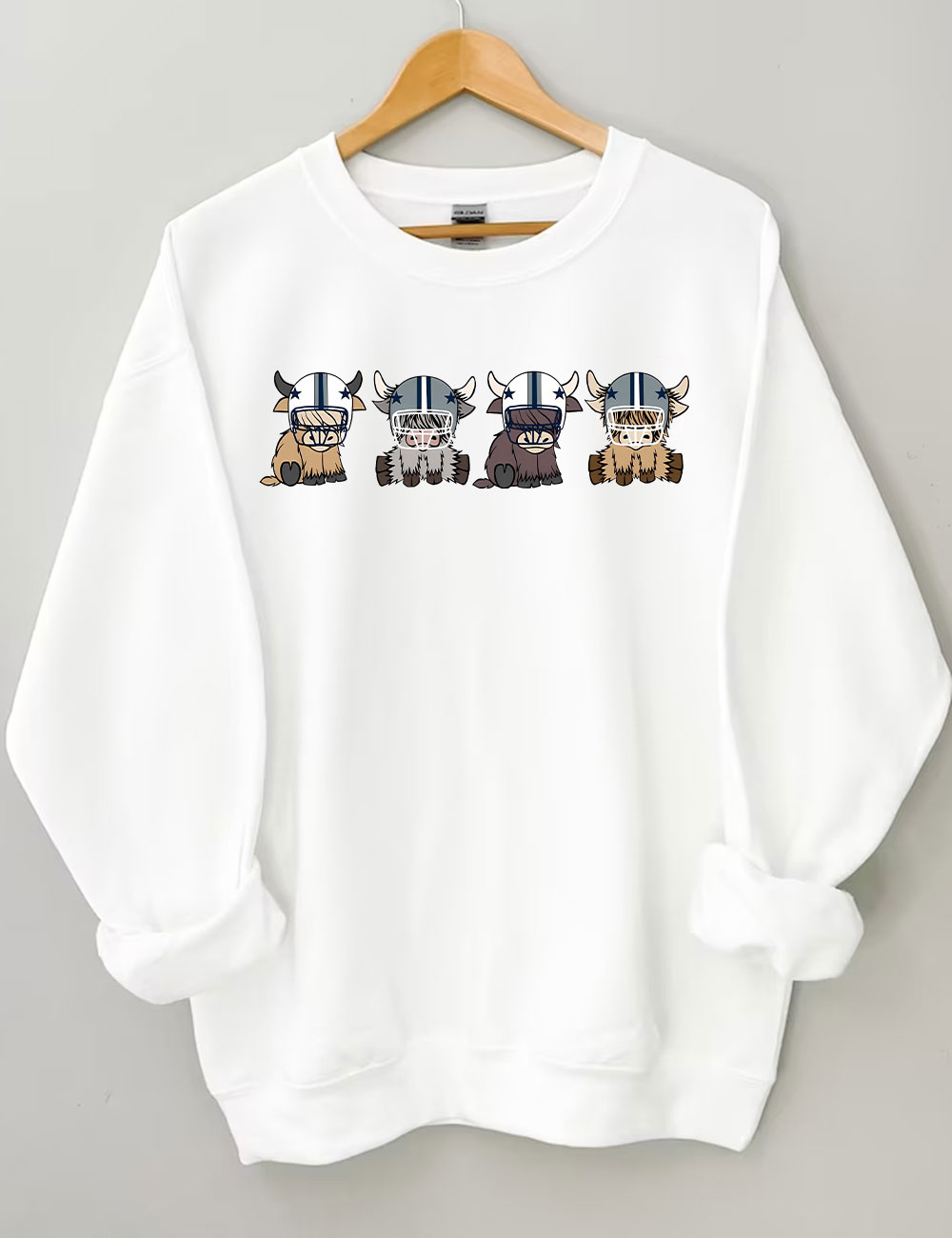 Dallas Highland Cow Football Sweatshirt