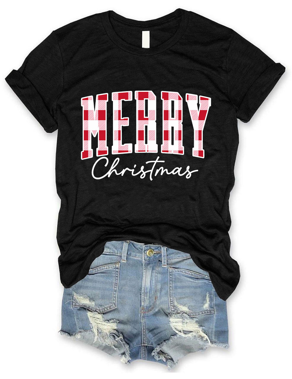 Buffalo Plaid Merry Christmas T-Shirt