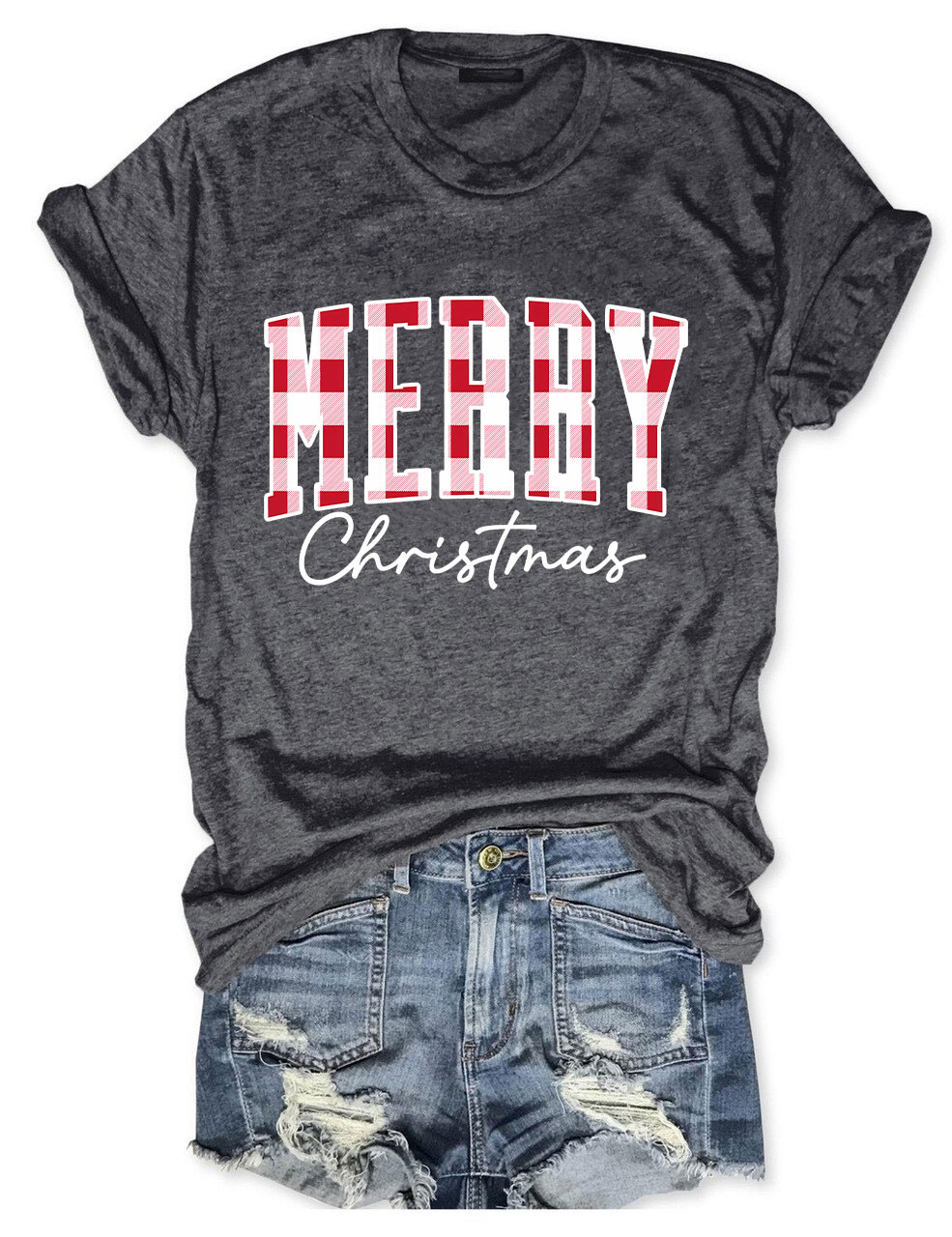 Buffalo Plaid Merry Christmas T-Shirt