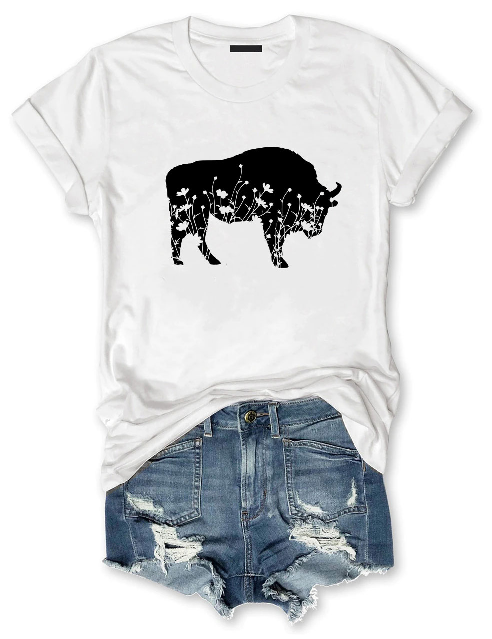 Floral Buffalo Funny T-Shirt
