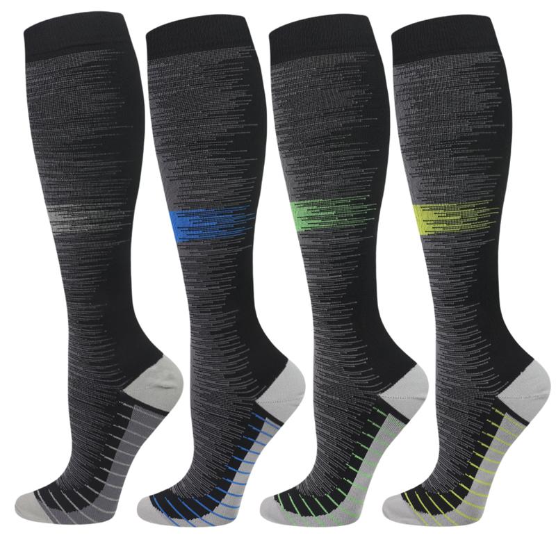 Knee-high Sports Socks for Men and Women - 4 Pairs Socks