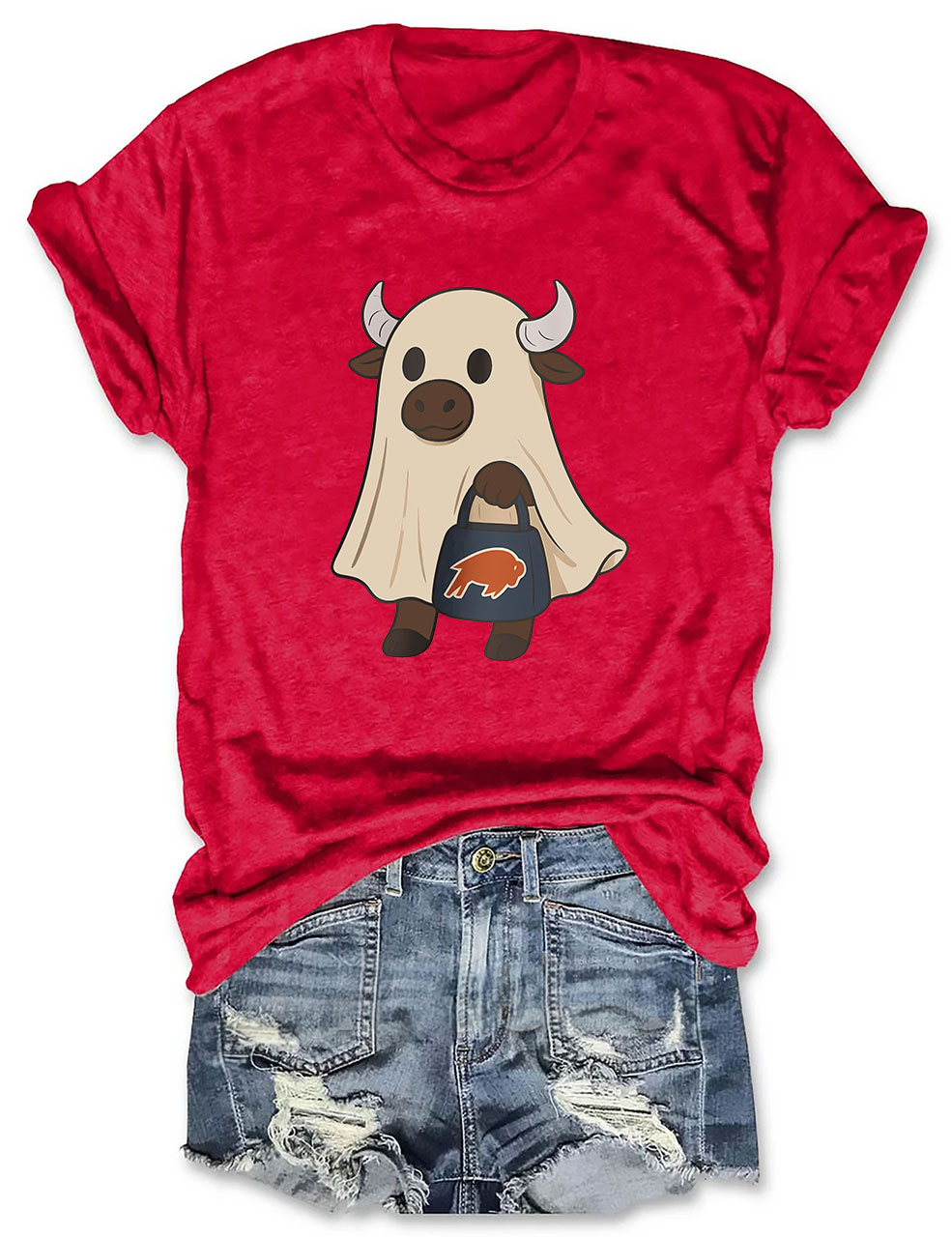 Halloween Ghost Buffalo Funny T-Shirt