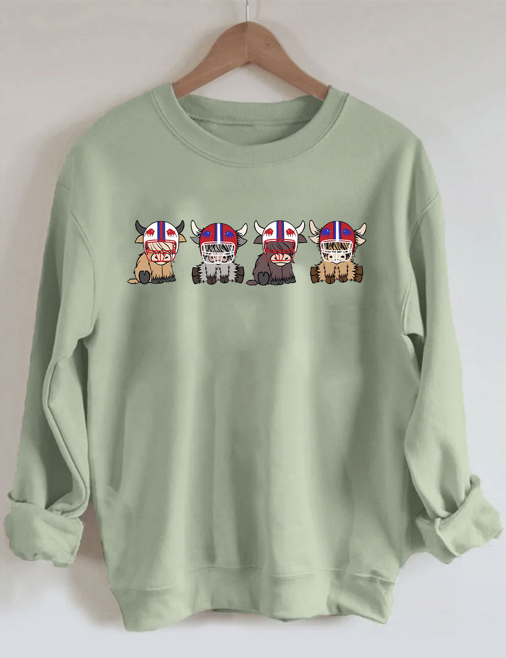Buffalo Highland Cow Football Sweatshirt