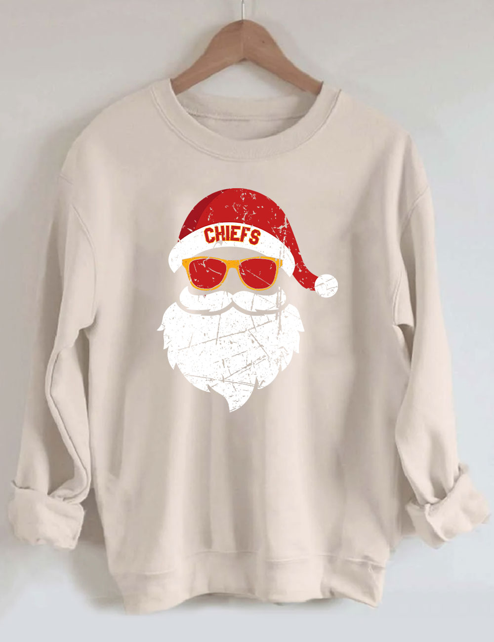 Kansas City Football Santa Sweatshirt