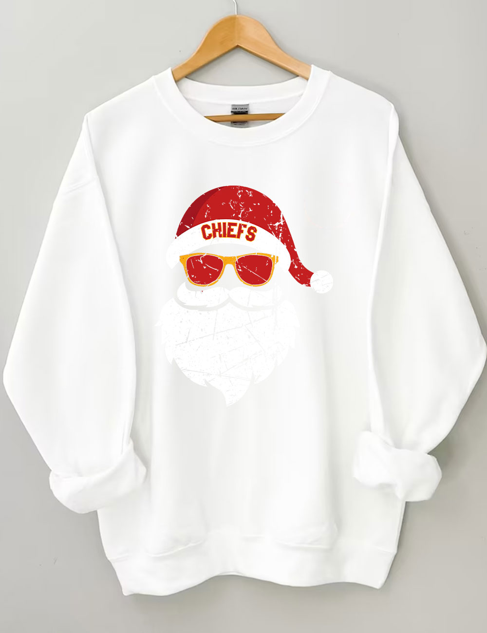 Kansas City Football Santa Sweatshirt