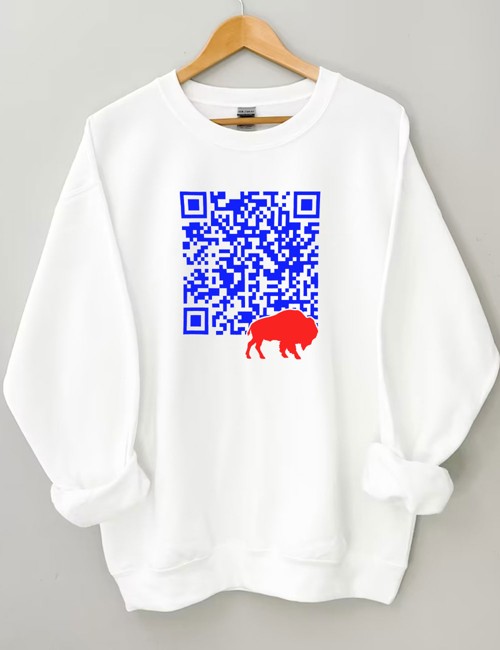 Shout QR Code Buffalo Funny Sweatshirt
