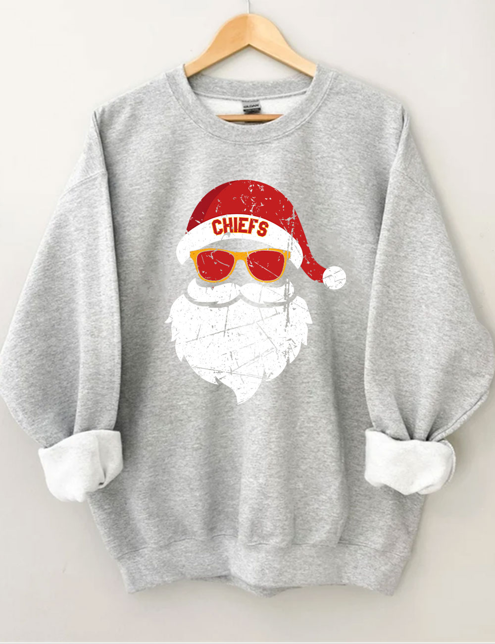 Kansas City Football Santa Sweatshirt