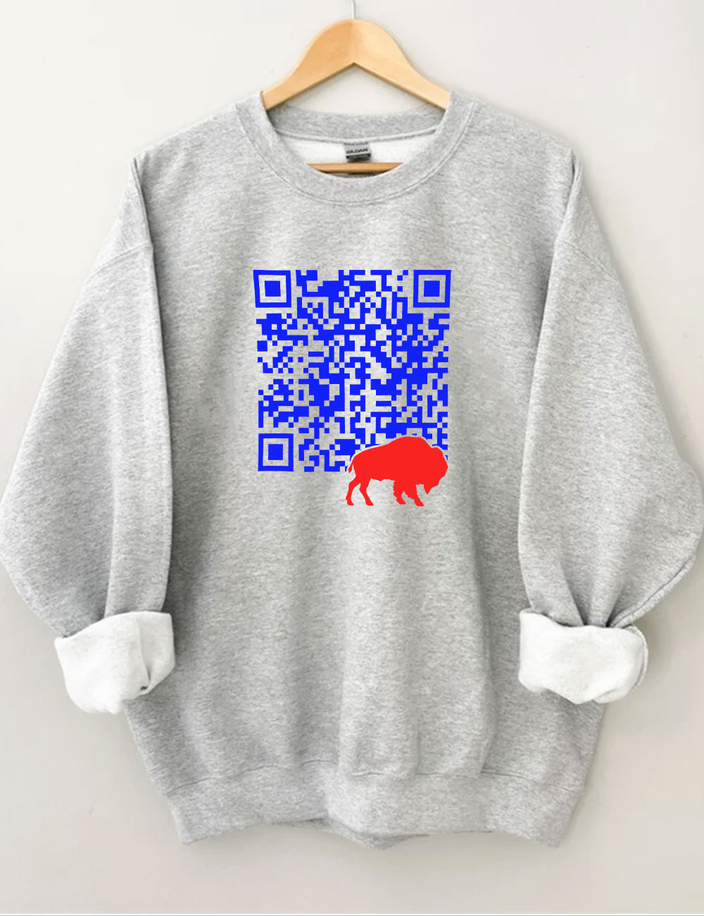Shout QR Code Buffalo Funny Sweatshirt