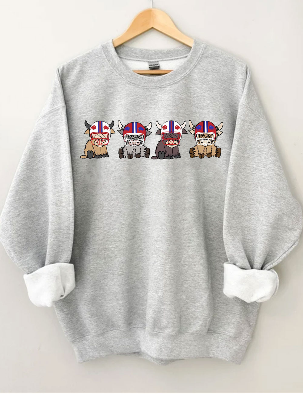 Buffalo Highland Cow Football Sweatshirt