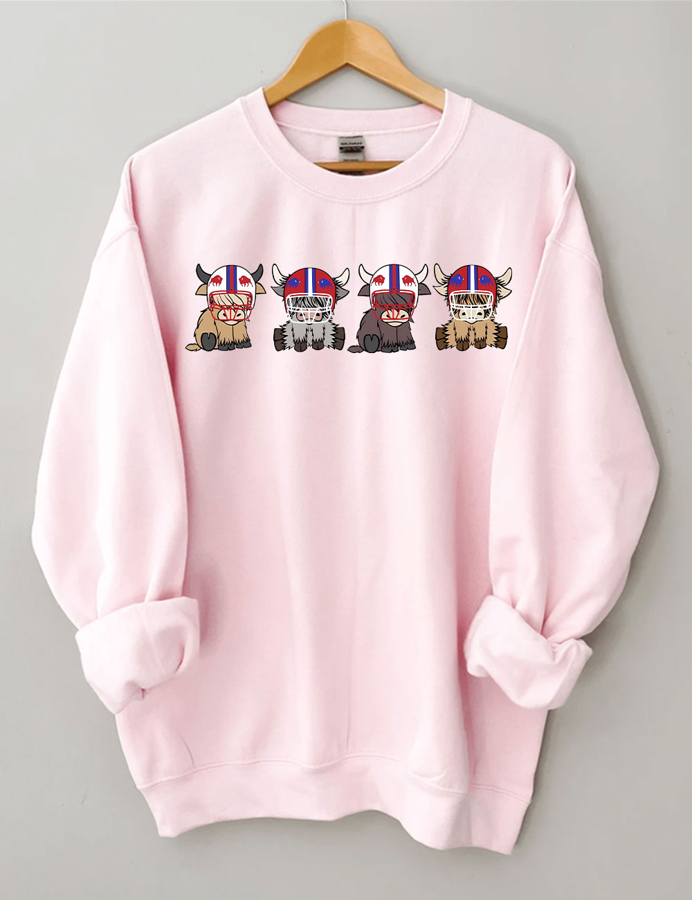 Buffalo Highland Cow Football Sweatshirt