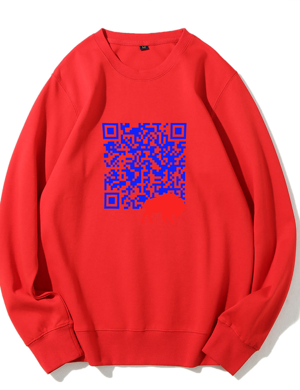 Shout QR Code Buffalo Funny Sweatshirt