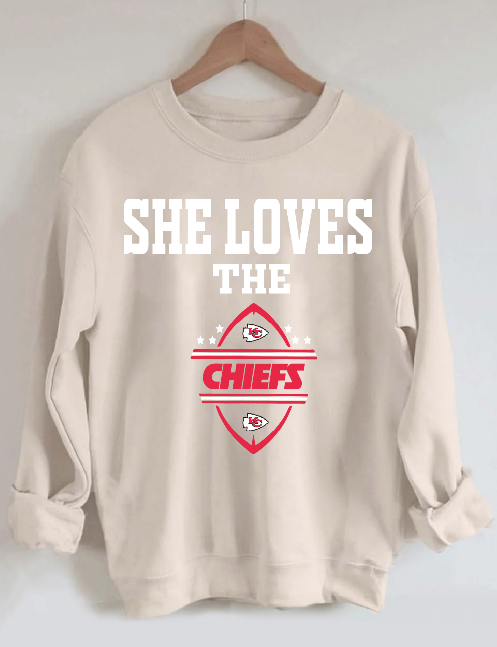 KC Heart Football Sweatshirt