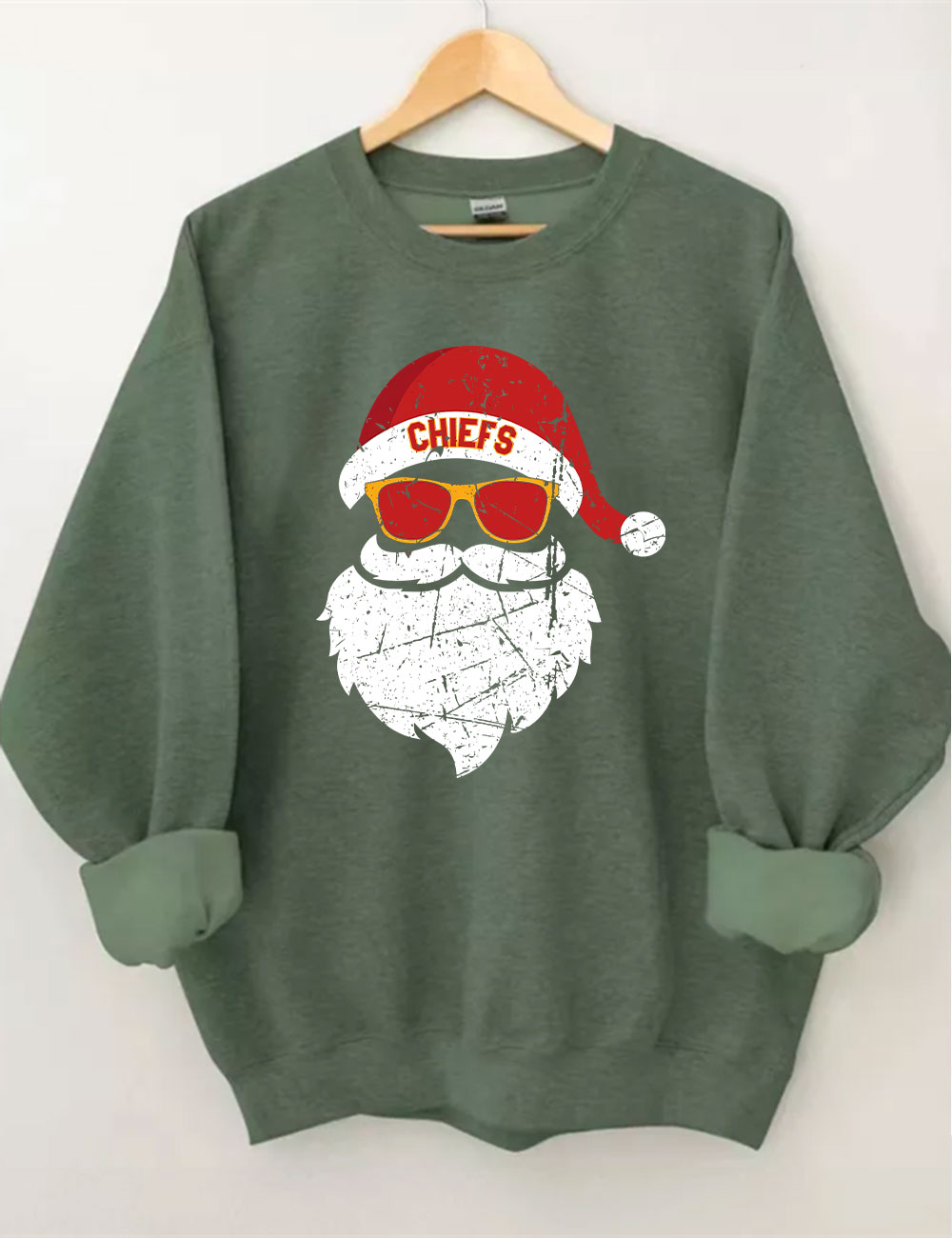 Kansas City Football Santa Sweatshirt