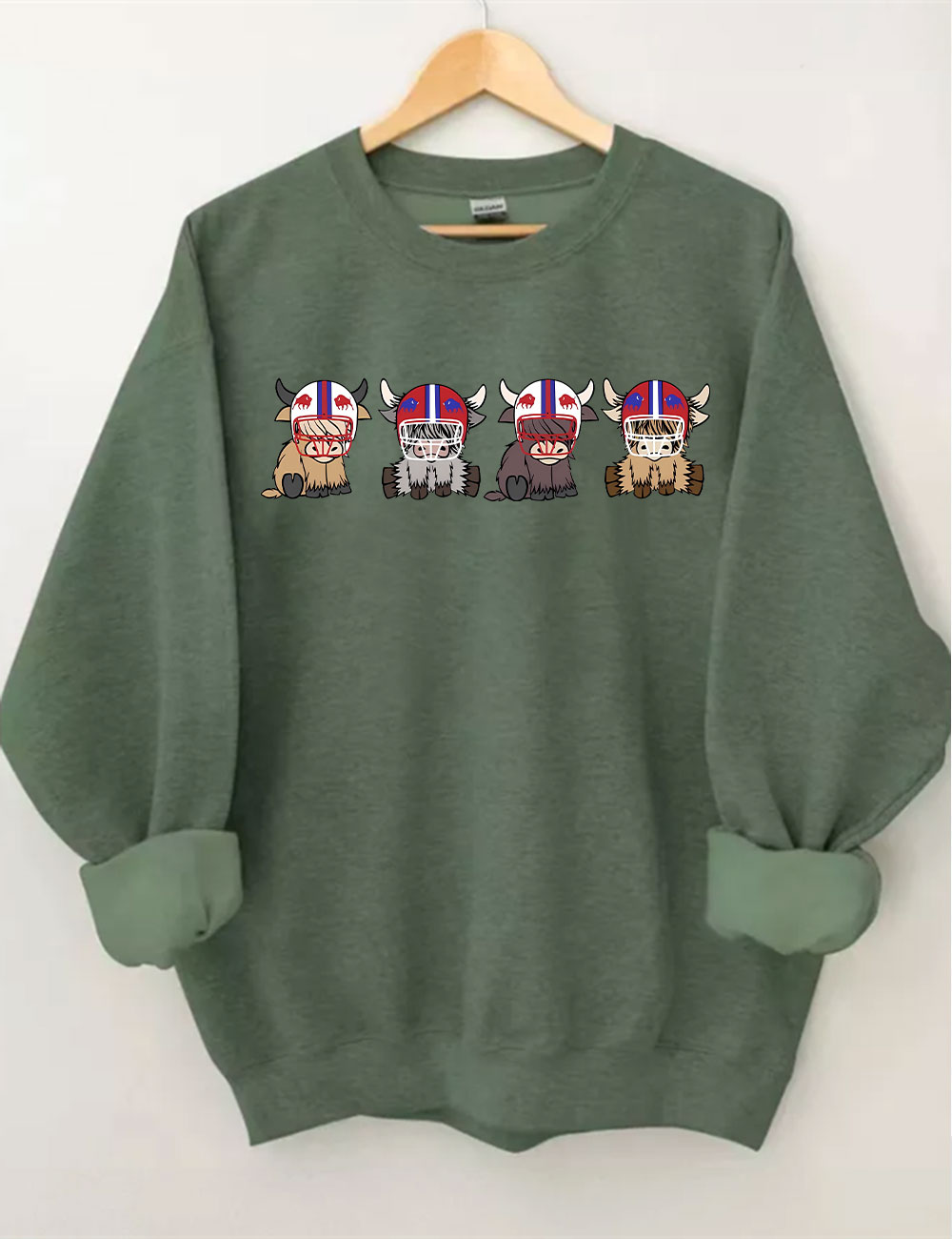Buffalo Highland Cow Football Sweatshirt