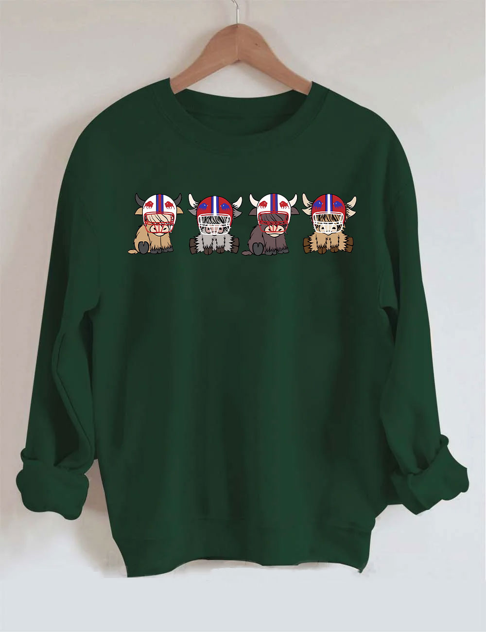 Buffalo Highland Cow Football Sweatshirt