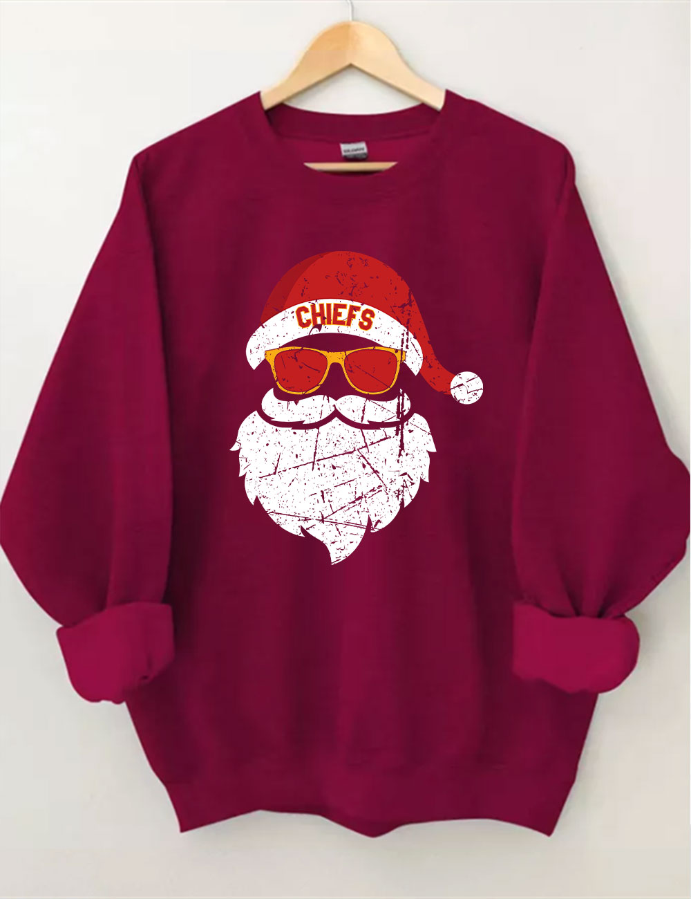 Kansas City Football Santa Sweatshirt