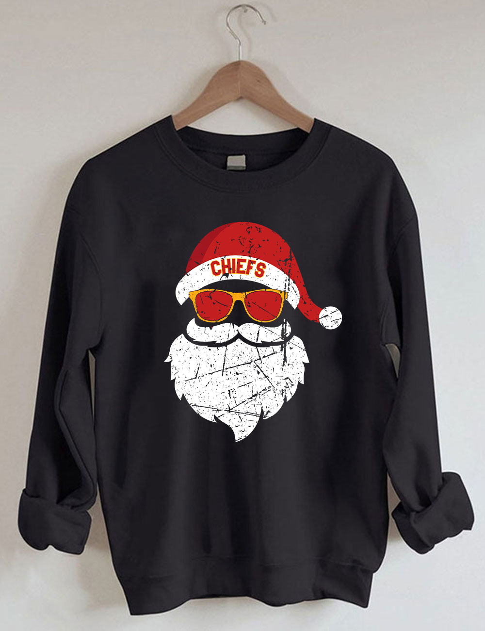 Kansas City Football Santa Sweatshirt